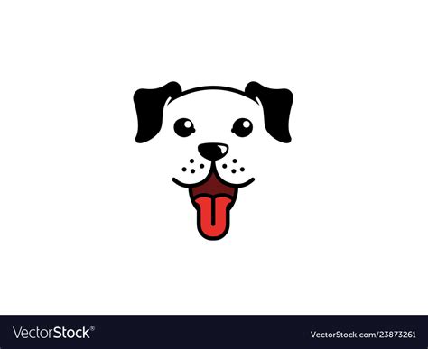 Creative dog pet head face logo Royalty Free Vector Image