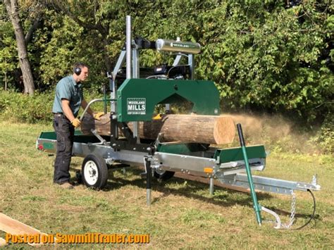 HM130MAX Woodlander Portable Sawmill Trailer, 30in Log Diameter - $6,618 - $7,611 USD - Band ...