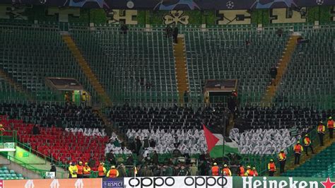 Celtic face UEFA disciplinary action after Palestinian flags flown at ...