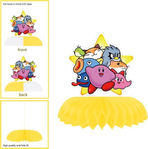 Buy 7 Pack Kirby Honeycomb Centerpieces, Kirby 3D Table Decorations ...