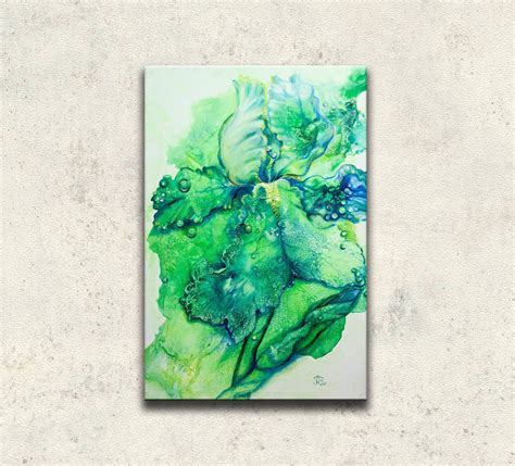 Iris Painting Abstract Floral ORIGINAL Art Flower Artwork | Etsy