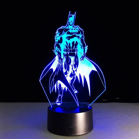 Batman RGB Color Changing 3D Led Colorful Night Light New52 Batman Acrylic USB LED Table Lamp ...