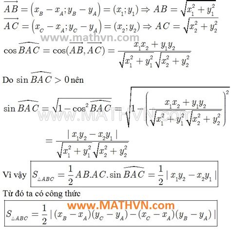 Toán học: Công thức tính diện tích tam giác theo tọa độ ba đỉnh