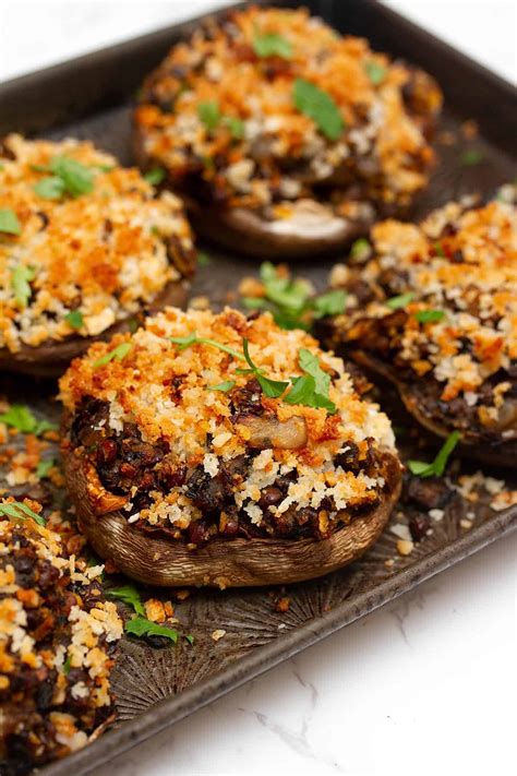 Vegan Stuffed Portobello Mushrooms - The Daily Dish