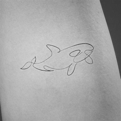 Killer Whale Line Tattoo | Inku Paw