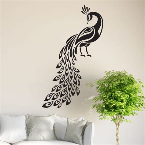 Peacock Wall Sticker Birds Decal Art Livingroom Vinyl Mural Graphics ...