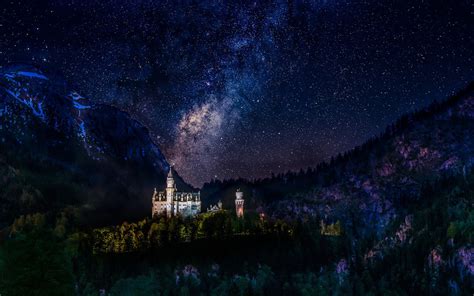 architecture, Castle, Nature, Landscape, Hill, Trees, Forest, Neuschwanstein Castle, Germany ...