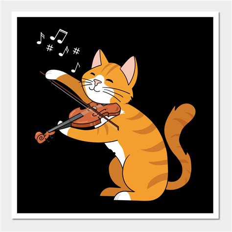 Violin Kitty Cat Violinist Kitten Wall And Art Print | Violin in 2023 | Cat violin, Art prints, Art