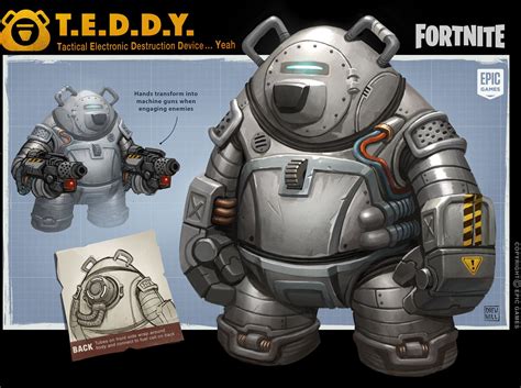 ArtStation - Fortnite Robot Teddy Concept, Drew Hill | Concept art ...