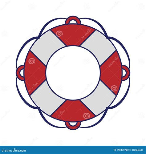 Float Lifesaver Cartoon Isolated Symbol In Black And White Vector ...