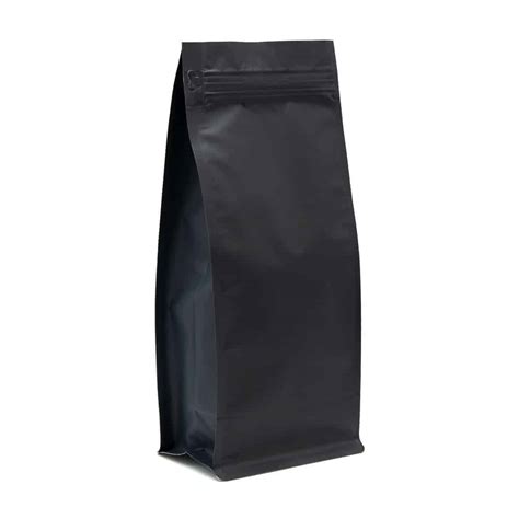 16 oz Block Bottom Side Gusseted Bag in Matte Black | PBFY