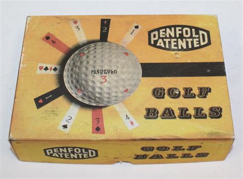 Lot Detail - Dozen Penfold Patented Individually Wrapped Golf Balls and Box
