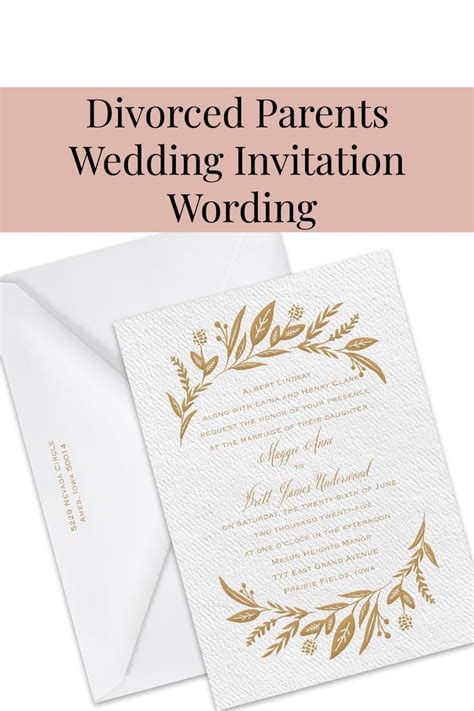 Divorced Parents Invitation Wording | How to Word Wedding Invitations when Your Par… | Wedding ...