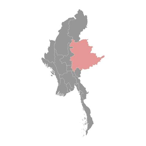 Shan state map, administrative division of Myanmar. Vector illustration ...