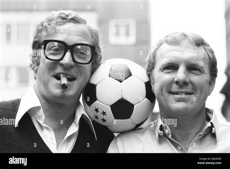 Actor Michael Caine with England football legend Bobby Moore who both star in the new film ...