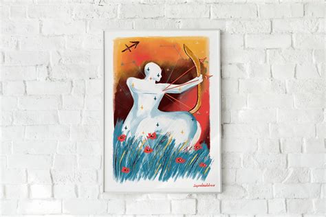 Sagittarius Zodiac Sign Art Print sagittarius Birthday Gift - Etsy