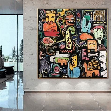 Abstract Colorful Painting Canvas Graffiti Art Contemporary Street Art Urban Painting Wall ...