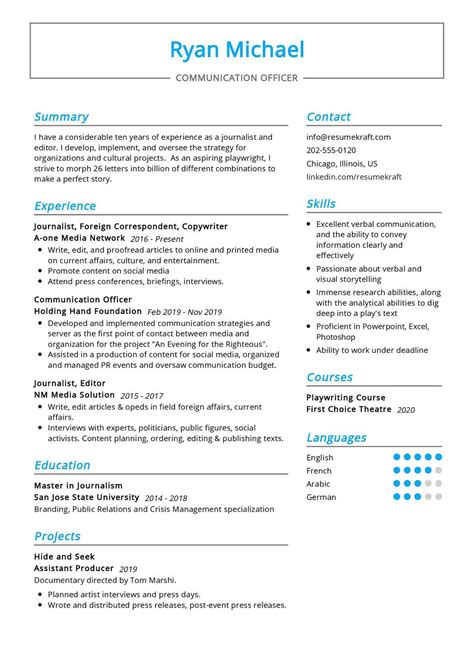 Communication Officer Resume Sample in 2024 - ResumeKraft