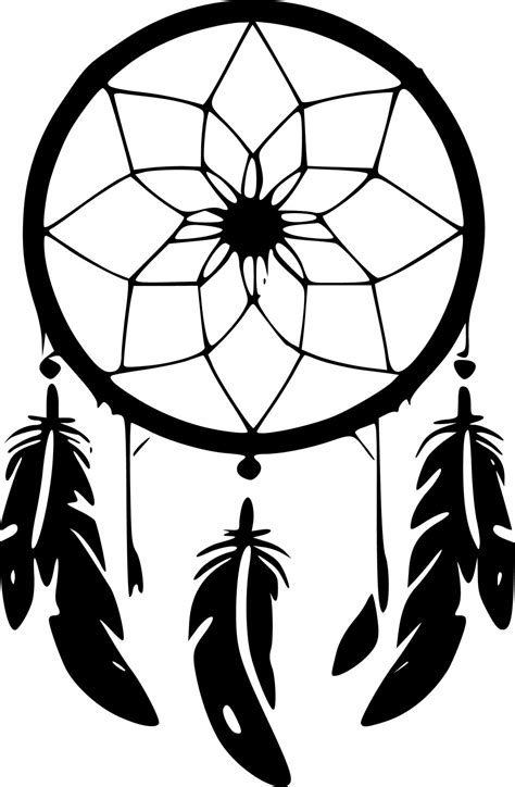 Dreamcatcher, Black and White Vector illustration 23545738 Vector Art at Vecteezy