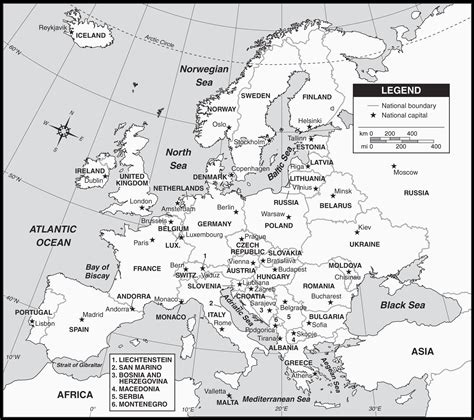 Map Of Europe Black And White Printable