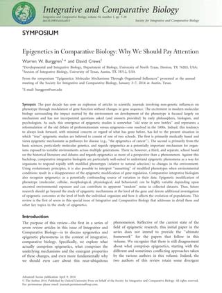 Epigenetics comparative biology | PDF