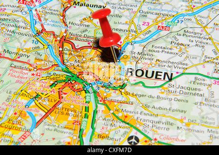 Map of Rouen France Stock Photo - Alamy