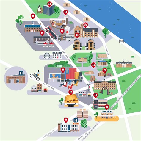 Rutgers University Maps by Jing Zhang and James Wignall | Map, Illustrated map, Rutgers university