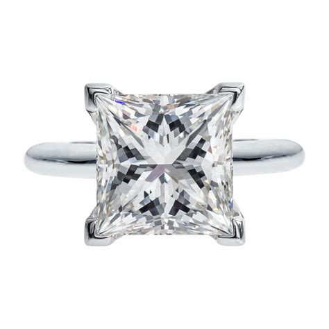 New 4.11 Carat Princess Cut Diamond Ring