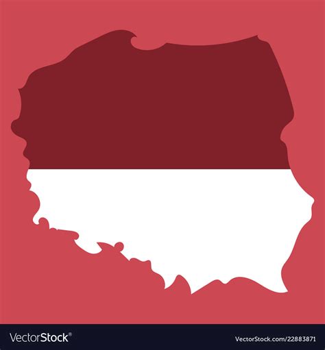 Map and flag of poland Royalty Free Vector Image