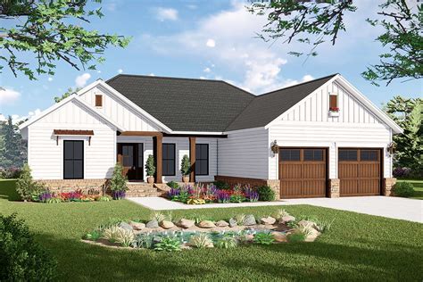 Modern Farmhouse Plan: 1,600 Square Feet, 3 Bedrooms, 2 Bathrooms - 348 ...