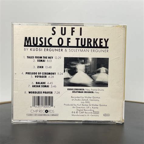 Sufi Music of Turkey by Kudsi Erguner/Suleyman Erguner (CD, 1992, CMP ...