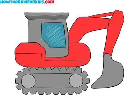 How to Draw an Excavator - Easy Drawing Tutorial For Kids