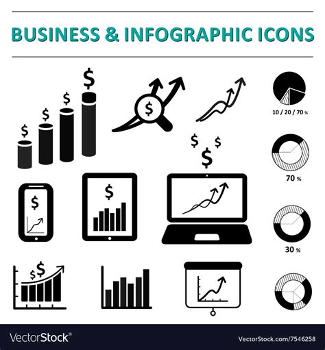 Business infographic icons Royalty Free Vector Image