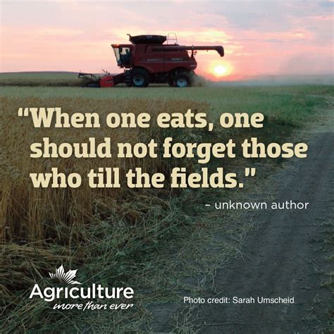 When one eats, one should not forget those who till the fields | Farm quotes, Agriculture quotes ...