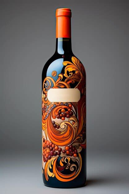 Premium AI Image | Photo of a custom red wine bottle adorned with intricate label art