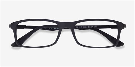 Ray-Ban RB7017 - Rectangle Black Frame Eyeglasses | Eyebuydirect