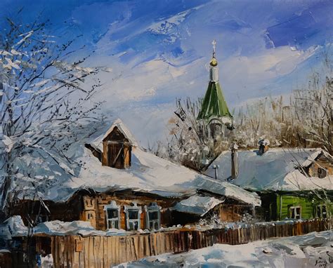Russian Village Original Painting Canvas Oil Painting Russian | Etsy