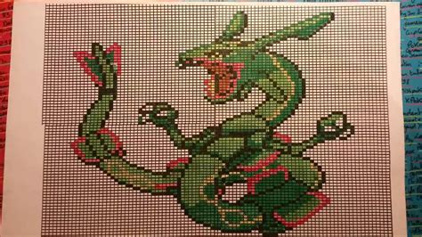 Pixel Art Pokémon Let's Draw! RAYQUAZA - YouTube