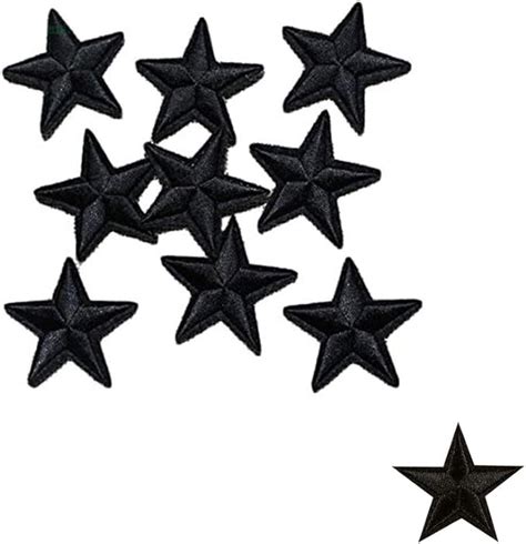 Amazon.com: 20Pcs Black Star Patches Iron on/Sew on Patches Embroidered ...