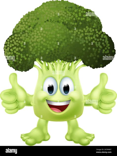 Broccoli Vegetable Cartoon Character Emoji Mascot Stock Vector Image & Art - Alamy