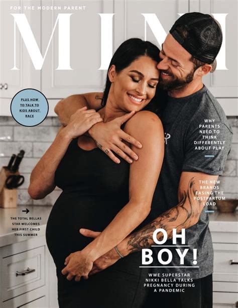 Pregnant Nikki Bella and Artem on cover of Mini Magazine - Growing Your ...