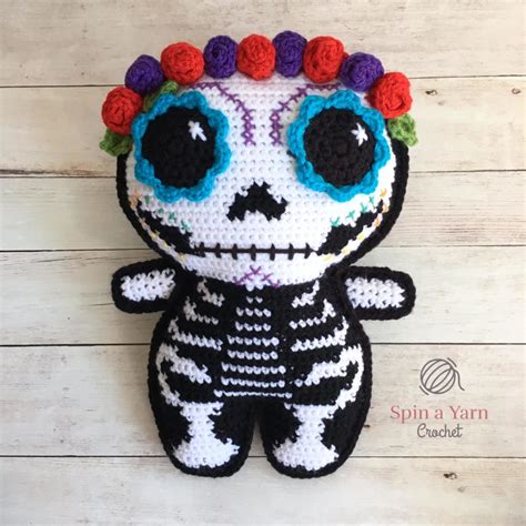 Sugar Skull Amigurumi Free Crochet Pattern • Spin a Yarn Crochet