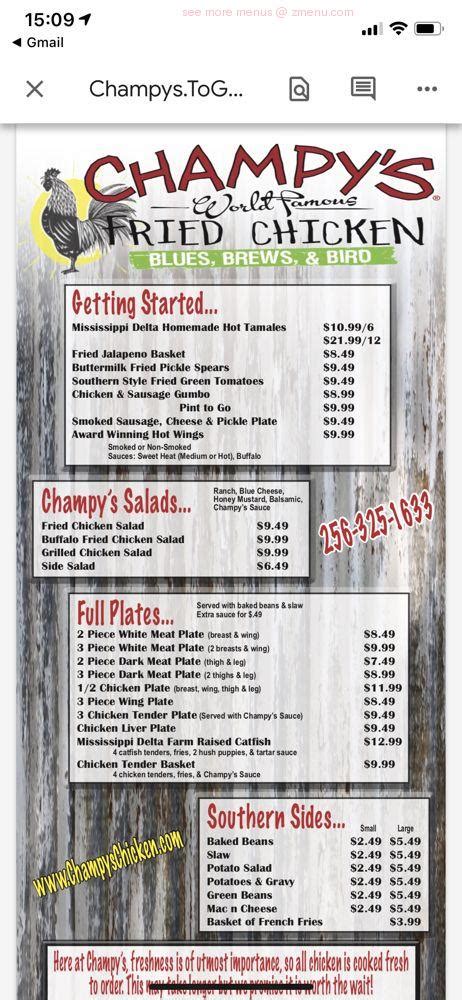 Menu at Champy's Famous Fried Chicken - Madison restaurant, Madison