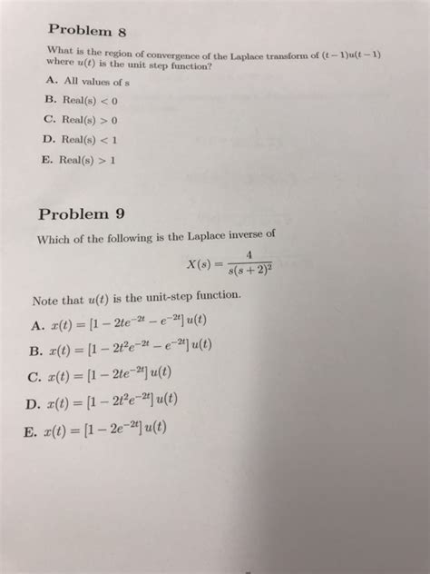 Solved Problem 8 What is the region of convergence of the | Chegg.com