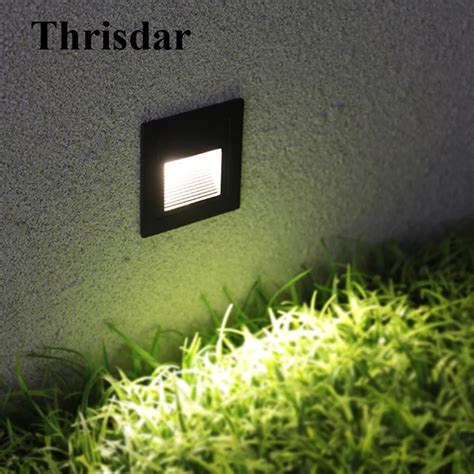 Thrisdar 1W 3W Outdoor Led Stair Step Light With Box 58x58mm Waterproof Recessed led wall Corner ...