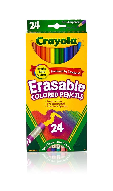 Buy CrayolaErasable Colored Pencils (24ct), Kids Colored Pencils for School, Back to School ...