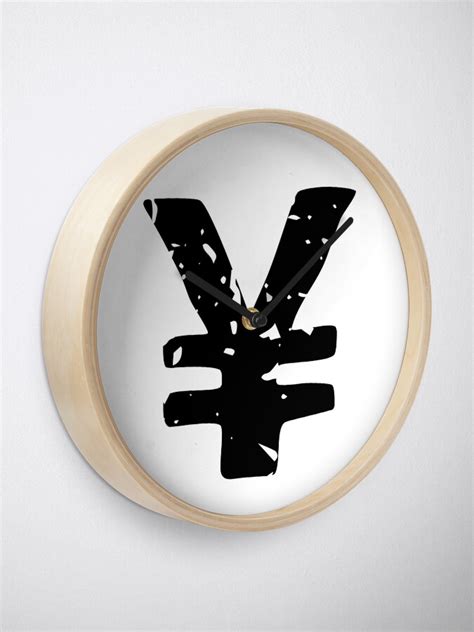 "Yen currency Symbol in Japanese Kanji" Clock by PsychicCatStore | Redbubble