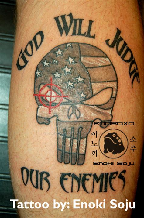 Custom Punisher Skull American Flag Tattoo by enokisoju on DeviantArt