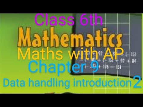 "Data handling" part 2 pictograph chapter 9 class 6th math#math # ...