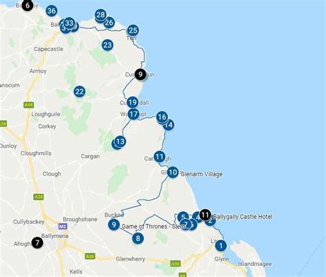 The Glens of Antrim Map - Travel With Sheemelle